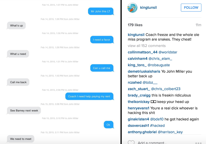 Illustration for article titled Now Laremy Tunsil's Instagram Has Posted Alleged Conversations With Ole Miss Football Staffers About Paying His Rent